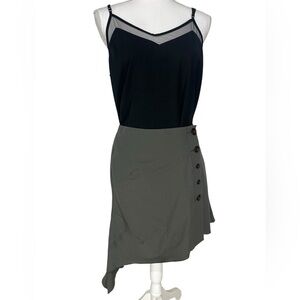 TOA FREEDOM / Gray Asymmetrical Button Wrap Skirt / Size 4